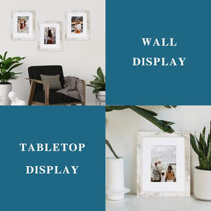 Real <b>Glass</b> and Distressed White Wooden <b>Frame</b> for Home Decor Living Room Office and Wall Display - Product Image 4