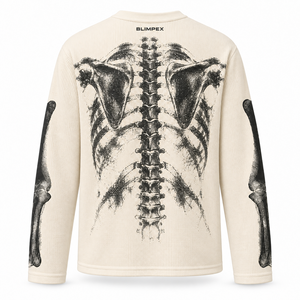 Custom Unisex Thermal <b>Waffle</b> Knit Skeleton Print Long Sleeve Streetwear <b>Shirt</b> OEM Manufacturer Direct from Factory Blimpex INT - Product Image 4
