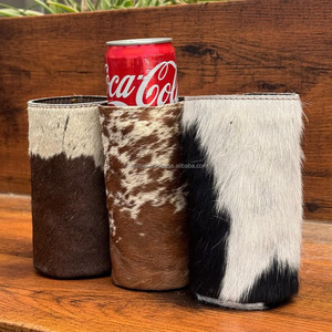 ที่ใส่เครื่องดื่มทำจากหนังวัวแท้ที่ออกแบบได้เองมีเอกลักษณ์แบบชนบทสำหรับกระป๋องเก็บความเย็นเครื่องดื่มที่ทนทานและมีสไตล์ - Product Image 4