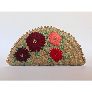 Bolso de mano de yute a la moda para mujer, hecho a mano, en forma de media luna, ecológico, para la noche. - Product Image 2