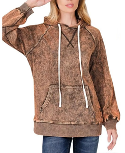 Sudadera Azul con Mangas Raglán para Mujer, Sudadera con Capucha Azul Lavada al Ácido con Logotipo Personalizado al por Mayor para Hombre y Mujer, Sudaderas con Capucha Lavadas al Ácido - Product Image 1