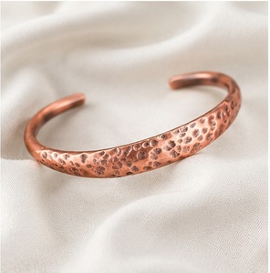 High Quality Pure Copper Hammered Bracelet Handmade Antique Copper Cuff Bangle Unisex Jewelry - Product Image 6