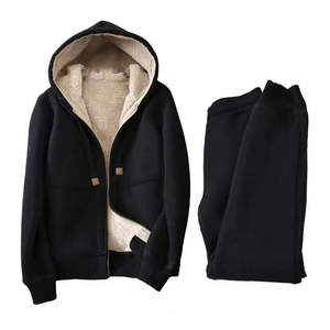 Conjunto Deportivo para Mujer, Talla Grande, Estampado, 100% Algodón Ecológico, Forro de Felpa, Chaqueta con Capucha, Pantalones Deportivos con Cordón, Sudadera con Capucha para Invierno - Product Image 4