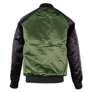 <b>Men</b> Satin Baseball <b>Jacket</b> Snap Button Closure Casual Sports Style Outerwear Ribbed Collar Cuffs Smooth Finish Fashion <b>Jacket</b> - Product Image 4