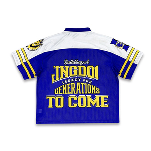 Unisex V-Neck Short Sleeve Mesh American Football Jersey Number 23 Blue White Yellow Sublimated Print Breathable 100% Polyester - Product Image 2