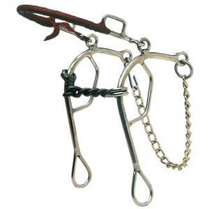 Boquilla Duradera y Suave para el Control del Perro y Caballo, de Acero Inoxidable de Primera Calidad, Reutilizable, Combo de Bocado para Caballo Hackamore con Alambre Trenzado - Product Image 3