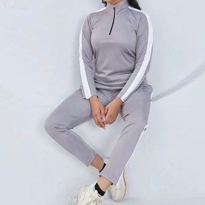 Women OEM <b>Sweater</b> Knitted Women Tracksuit Sets Moisture-Wicking And Quick-Dry Performance Stand Collar With Half Zip - Product Image 6