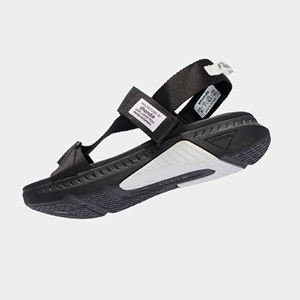 Casual Racing Sandals with Open Toe Black Sole and White Accents EVA Mid sole and Upper Logo Black Straps SH logo rubber <b>patch</b> - Product Image 2