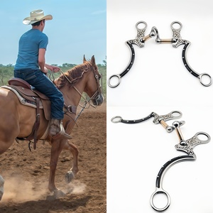 Mordedor para Caballos de Acero Inoxidable, Tubo de Cobre Giratorio para Corrección Articular, Diseño Creativo en Forma de Mejilla Completa, Incrustaciones de Cobre Blanco en Forma de Flor - Product Image 6