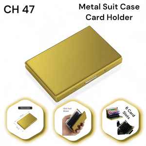 Metal Suit Case <b>Card</b> Holder Metal Business <b>Card</b> Case Portable Brushed Visiting Stainless Steel <b>Card</b> Box Wallet - Product Image 1