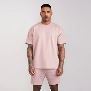 Conjunto de Camiseta y Pantalón de Verano para Hombre, Personalizable con Logotipo, Transpirable, de Algodón, Estilo Urbano, Vintage, de Lujo, Holgado, con Hombros Caídos - Product Image 5