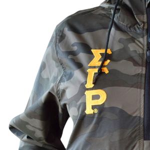 <b>Womens</b> Sigma Gamma Rho <b>Camo</b> Anorak Jacket Custom Embroidered Hooded Pullover Camouflage <b>Coat</b> Casual Sorority Outdoor Wear - Product Image 5