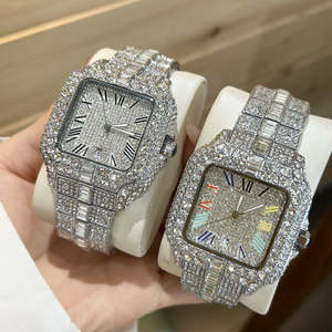 Nouvelle Collection Montre de Luxe Entièrement Sertie de Diamants Cadran Orange Or Jaune Unisexe Style Vintage Indien Idéale pour Mariage et Soirée - Product Image 5