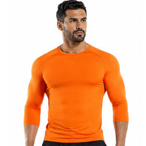 T-shirt décontracté en maille à manches courtes et col rond pour homme, couleur unie, 100 % coton, coupe classique, séchage rapide, 150 grammes - Product Image 1