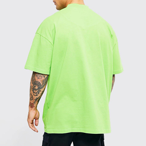 เสื้อยืดคอตตอนโอเวอร์ไซส์คุณภาพสูงสำหรับผู้ชาย ดีไซน์แขนสั้นสองชั้นแบบสั่งทำพิเศษ ผ้าฝ้าย 100% พิมพ์ลายซิลค์สกรีนสองชั้นด้านหน้า - Product Image 2