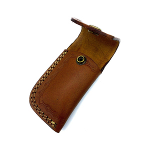 Handmade Leather Pouch Folding Knife Stainless Steel Folding Blade Leather Pouch Wooden Handle Outdoor Pocket Utility Equipment - Product Image 5