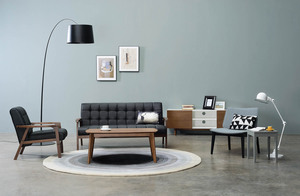 Contemporary 1 Seater <b>Sofa</b> Minimalist Modern Armchair with Solid Rubberwood <b>Frame</b> for Living Room and Reading Nook - Product Image 6