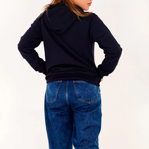Sudadera con Capucha Azul Marino para Mujer, de Algodón, con Estampado de Letras y Emblema, Estilo Casual, Holgada, Cortavientos, Ropa Urbana para Otoño e Invierno - Product Image 5