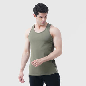 Débardeur Homme Col Rond en Coton Épais, Gilet de Sport Sans Manches Séchage Rapide Respirant, Service OEM Logo Personnalisé - Product Image 1