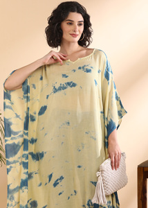 High Quality Designer Rayon <b>Kaftan</b> Tie Dyed <b>Summer</b> Daily Wear Regular Fit Sweetheart neck at Best Price by Supplier - Product Image 4