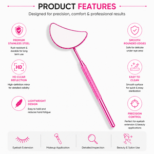 Handheld <b>Makeup</b> <b>Mirror</b> Moon Shape 3X <b>Magnifying</b> Single Side Metal Frame Rainbow Color Options - Product Image 4