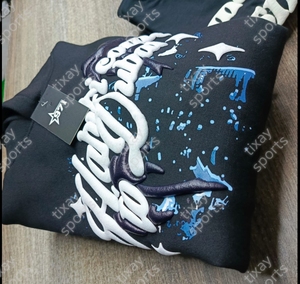 เสื้อฮู้ดดี้สตรีทแวร์ Y2K ทรงโอเวอร์ไซส์ พิมพ์ลายพัฟราคาประหยัด ตกแต่งด้วยลายใยแมงมุมประดับเพชร พร้อมปรับแต่งได้เต็มที่ - Product Image 3