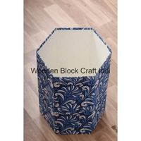 Panier rectangulaire en coton écologique fait main en Inde, à couvercle roulant, forme hexagonale, imprimé au bloc à la main, léger et de haute qualité