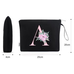 Borsa Cosmetica Nera Personalizzata per Donne, Regalo di Compleanno per Migliore Amica, Sposa, Damigella - Pochette Trucchi Personalizzata - Product Image 2