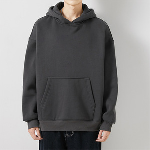 เสื้อฮู้ดดี้และเสื้อสเวตเชิ้ตผ้าหนาสำหรับผู้ชาย แบรนด์ Blank Streetwear ไม่มีเชือกผูก  โลโก้สั่งทำได้  ทรงโอเวอร์ไซส์ - Product Image 3