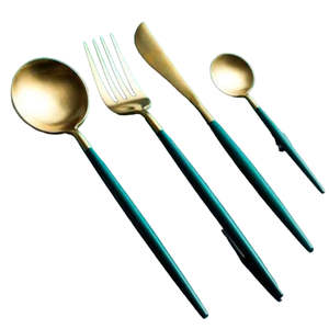 Ensemble de couverts en métal de luxe conçu pour les services d'hôtellerie, de restauration et une expérience culinaire moderne à domicile - Product Image 4