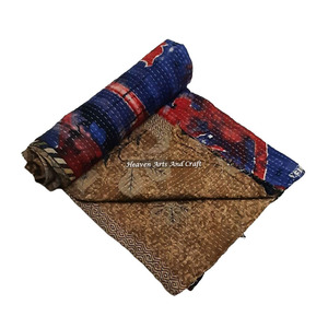 Colcha Kantha Vintage Lavable Hecha a Mano, de Algodón Gudari Estampado, Modelo GD1102, Venta al por Mayor, Proveedor de Oro - Product Image 1