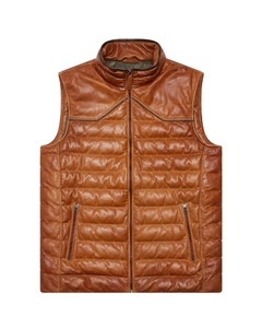 <b>Men's</b> <b>Black</b> Genuine Leather Casual Windproof Vest V-Neck Single Breasted Sleeveless <b>Waistcoat</b> Gold Buttons Solid Color Winter - Product Image 5