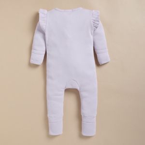 Mameluco con cremallera de bambú elastano de calidad premium-Lavender Fog - Product Image 2