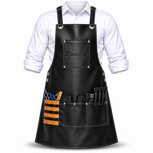 Tablier en cuir Flamia & Jabz avec plusieurs poches pour barbiers et toilettage d'animaux, style de vêtements de travail classique - Product Image 1