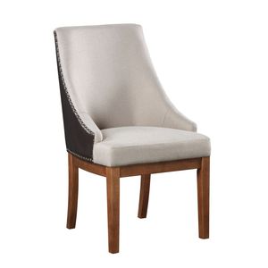 Set di 2 Sedie Laterali Gilsea in Pelle Sintetica Marrone con Finitura in Tessuto Marrone - Product Image 4