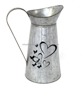 Elegant Piece Galvanized Metal High Quality Flower <b>Jug</b> Garden Planter with Handle Decorative Pitcher Custom Price - Product Image 1