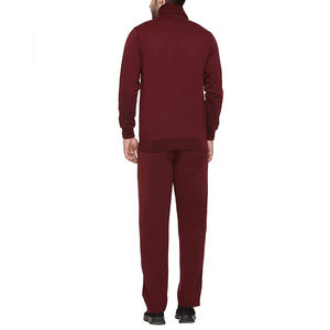 PIHA SPORTS Men's Orange Solid 2-in-1 Loose Fit Half-<b>Zip</b> Stand Collar Casual Sportswear Set Winter Wear Breathable - Product Image 3