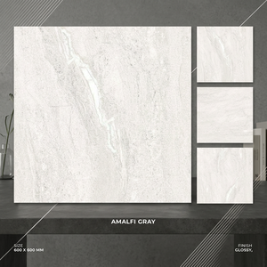 Carreaux de porcelaine polis effet marbre gris 600x600mm 600x1200mm Garantie 4 ans 12mm d'épaisseur Antibactérien Grand format Intérieur - Product Image 1