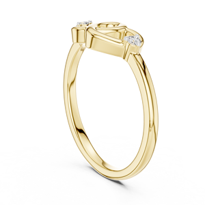 Double Heart Shape Brilliant Cut Lab Grown Diamond Women's <b>Rings</b> DEF VVS 14K Solid Gold Minimalist Romantic Anniversary Gift - Product Image 4