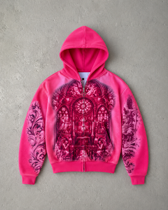 <b>Orange</b> Zip Hoodie Heavyweight 100% Cotton Winter Streetwear Jacket Oversized Casual Hooded <b>Sweatshirt</b> - Product Image 6