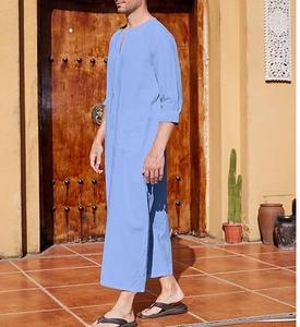 Qamis ample et respirant pour homme, style Dubaï, couleur unie, vêtement musulman marocain islamique ethnique, type Daffah Thobes - Product Image 2