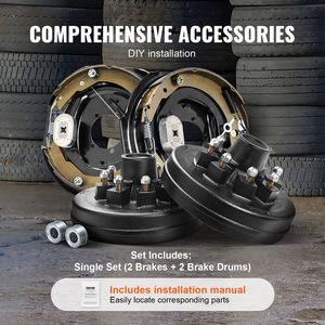 8 6.5 \ "B.C. 12 \" X 2 \ "freni elettrici auto-regolazione gruppo freno del rimorchio 7000 Lbs asse supporto freno a 5 fori - Product Image 3