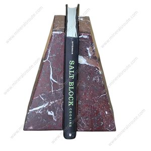 Sujetalibros de Mármol Rojo Zebra de Lujo para Decoración Moderna del Hogar, Diseño Grabado Totalmente Personalizado, Regalo de Boda Más Vendido, ISO - Product Image 4