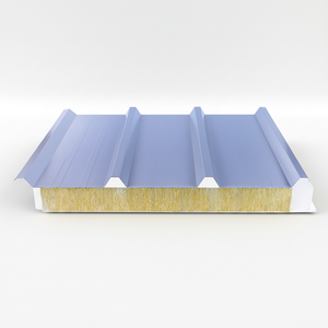 Panel de Techo Aislante de Lana de Roca Personalizado de Primera Calidad, Insonorizado e Impermeable, para Casas Prefabricadas, Edificios Comerciales, Panel de Techo Tipo Sándwich - Product Image 1