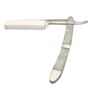 Rasoir droit professionnel réutilisable pliable pour barbier, couteau de rasage en acier inoxydable, outil de coiffure en plastique pour salon - Product Image 3