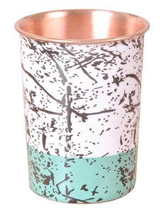 Cadeau d'affaires en verre de cuivre imprimé fait main par Meena, portable, avec boîte cadeau - Product Image 1