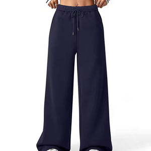 Women's Gray Fleece <b>Harem</b> Pants High Waist Elastic Drawstring Loose Fit Full Length Casual Solid Color With Pockets Autumn Style - Product Image 6