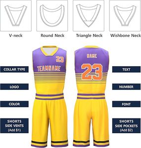 Camiseta de Baloncesto Reversible Personalizada al por Mayor, Camiseta de Baloncesto Juvenil Negra y Amarilla, Uniforme de Baloncesto Reversible - Product Image 3