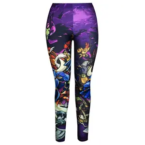 Printed ladies leggings denim jeans look like gym sports pants