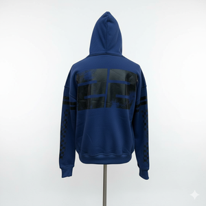 Sweat-shirt à capuche zippé imprimé bleu pour homme, streetwear, coupe ample, en molleton de coton, plusieurs couleurs - Product Image 2